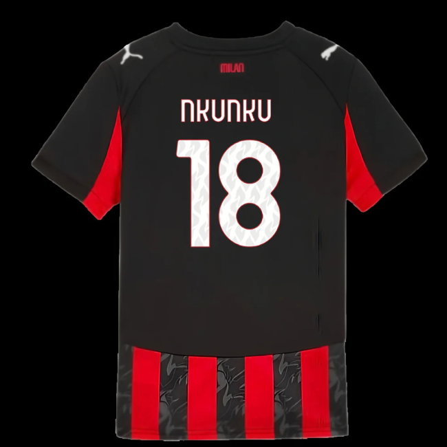 2025-2026 AC Milan Home Shirt (Kids) (Nkunku 18) — Shop Now