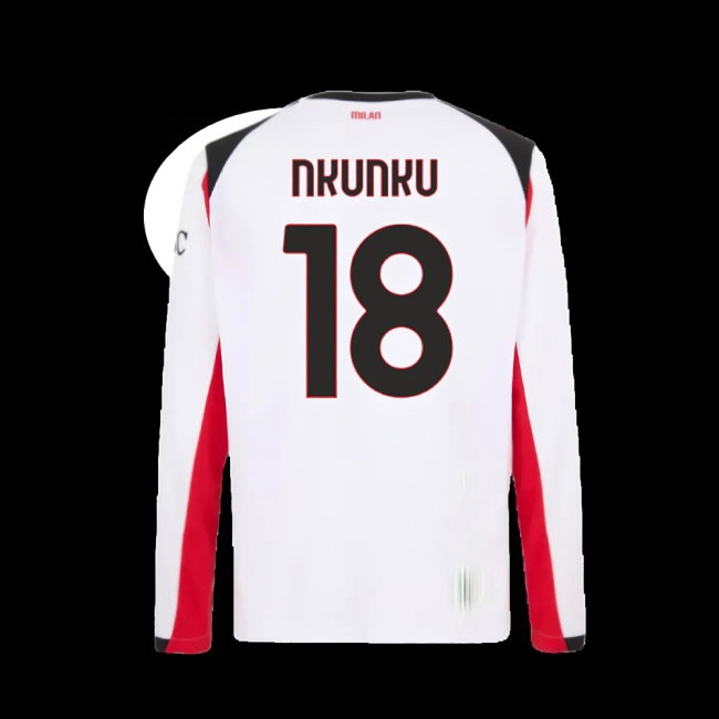 2025-2026 AC Milan Long Sleeve Away Shirt (Nkunku 18) — Buy Now