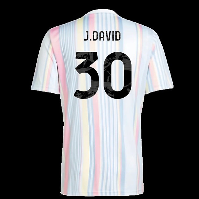 2025-2026 Juventus Pre-Match Shirt (White) (J.David 30) — Buy Online
