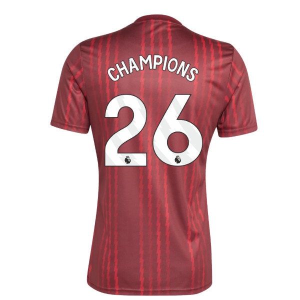 2025-2026 Arsenal Pre-Match Warm Up Shirt (Burgundy) (Champions 26) — Buy Now