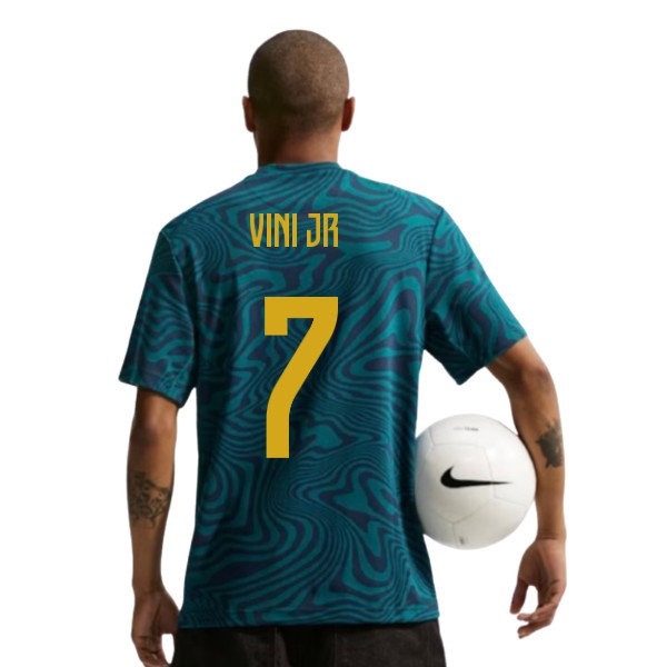 2026-2027 Brazil Primary Dri-Fit Shirt (Geode Teal) (Vini JR 7) — Buy Online