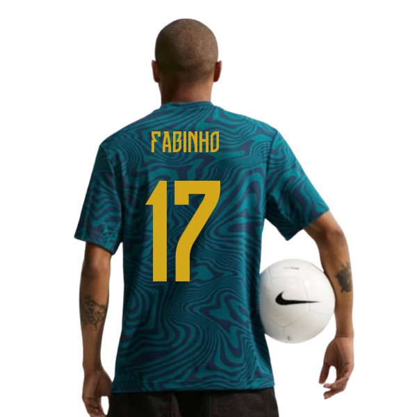 2026-2027 Brazil Primary Dri-Fit Shirt (Geode Teal) (Fabinho 17) — Buy Now