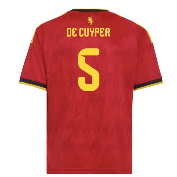 2026-2027 Belgium Home Shirt (Kids) (De Cuyper 5) — Buy Now