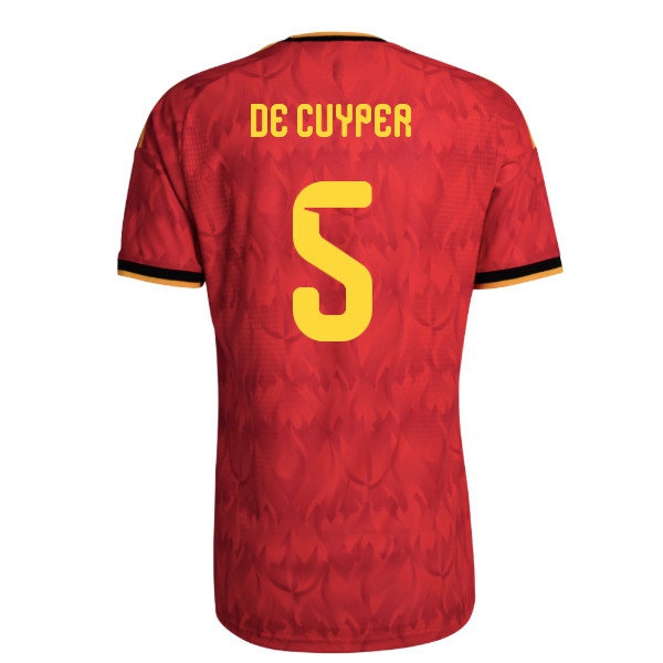 2026-2027 Belgium Player Version Home Shirt (De Cuyper 5) — Shop Online