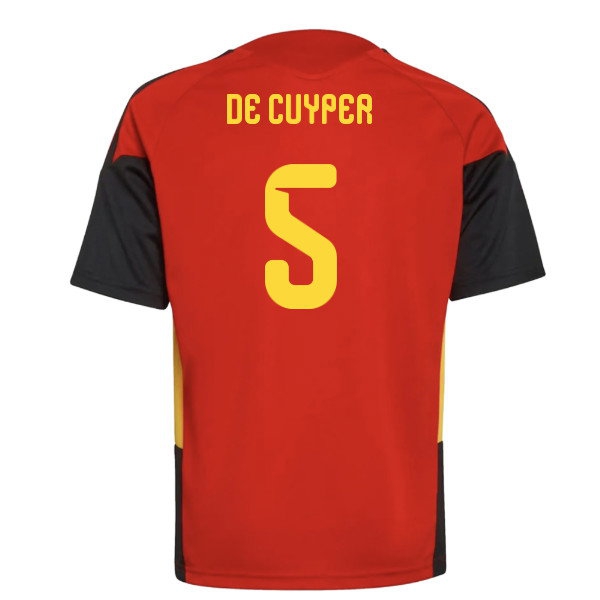 2026-2027 Belgium Training Jersey (Red) - Kids (De Cuyper 5) — Shop Online