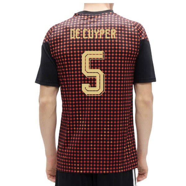 2026-2027 Belgium Home Pre-Match Shirt (Black-Red) (De Cuyper 5) — Shop Now