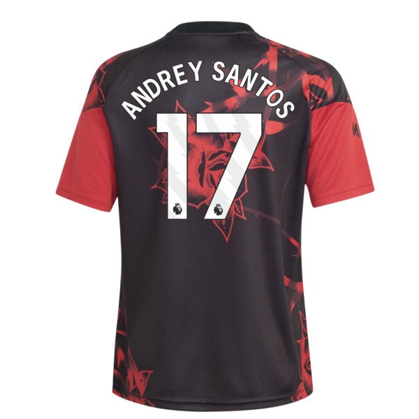 2026-2027 Man Utd Home Pre-Match Shirt (Red) - Kids (Andrey Santos 17) — Shop Now