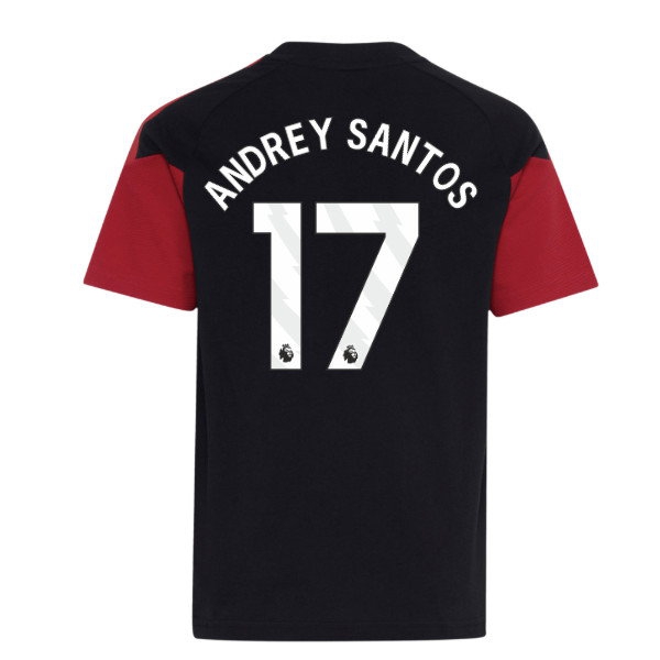 2026-2027 Man Utd Tiro Training Tee (Black) - Kids (Andrey Santos 17) — Shop Now