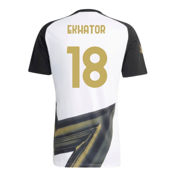 2026-2027 Juventus Pre-Match Shirt (White) (Ekhator 18) — Shop Online