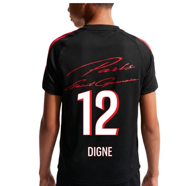 2026-2027 PSG Strike Training Shirt (Black) - Kids (Digne 12) — Shop Now