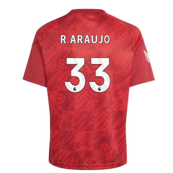 2026-2027 Liverpool Pre-Match Warm Up Shirt (Active Maroon) - Kids (R.Araujo 33) — Shop Online