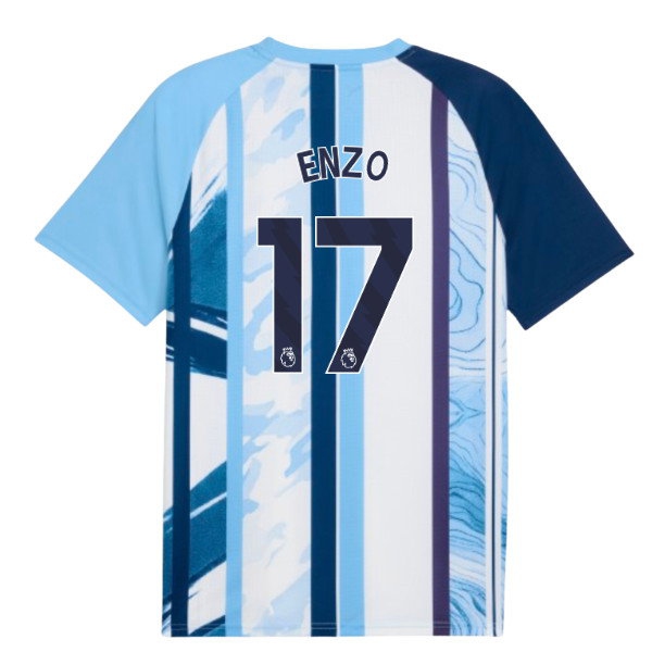 2026-2027 Man City Warm Up Jersey (White/Blazing Blue) (Enzo 17) — Buy Online