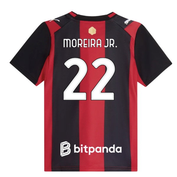 2026-2027 AC Milan Home Shirt (Kids) (Moreira Jr. 22) — Buy Now