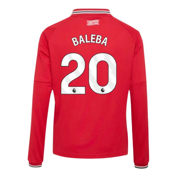 2026-2027 Man Utd Long Sleeve Home Shirt (Kids) (Baleba 20) — Buy Now