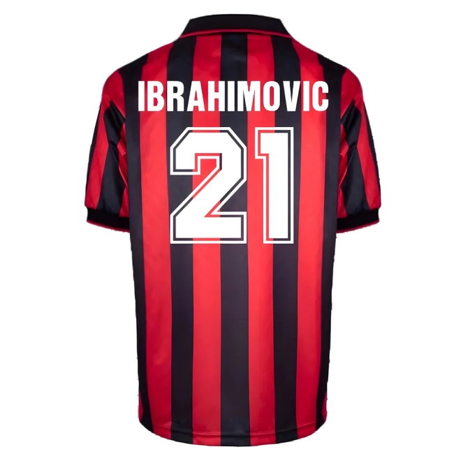 AC Milan 1996 Home Retro Shirt (Ibrahimovic 21) — Shop Online