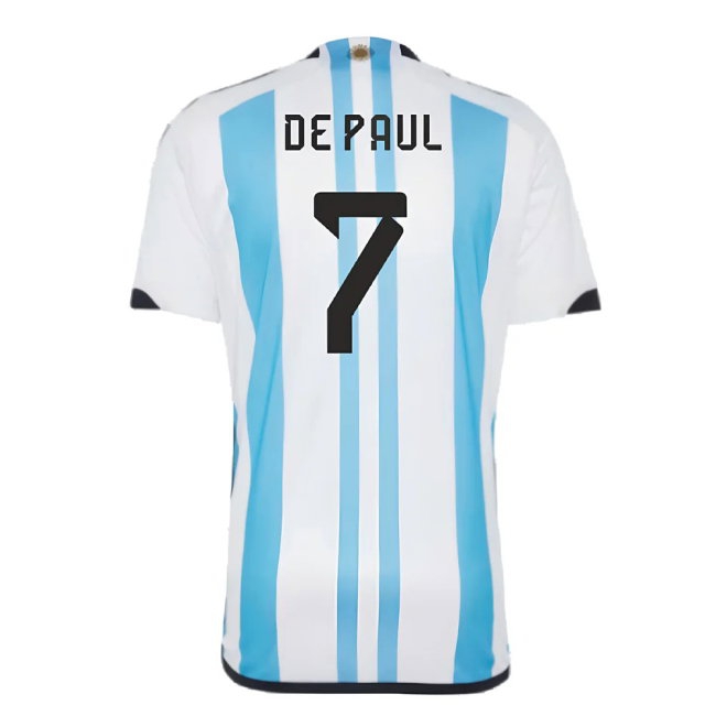 Argentina 2022 World Cup Winners Home Shirt (DE PAUL 7) — Buy Online
