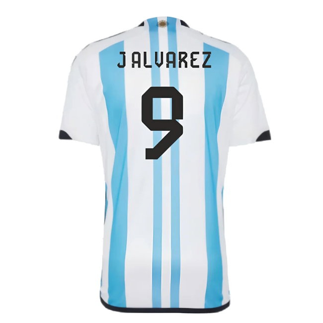 Argentina 2022 World Cup Winners Home Shirt (J ALVAREZ 9) — Shop Now