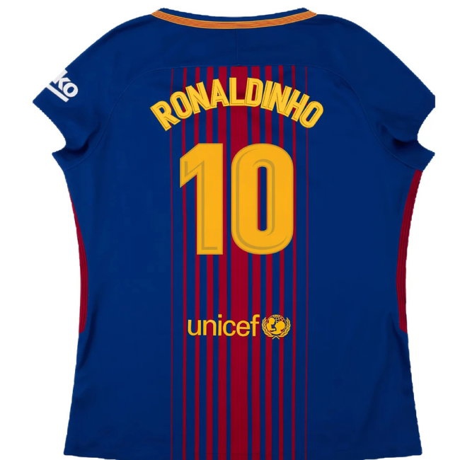 Barcelona 2017-18 Home Shirt (Womens) (XL) (Mint) (Ronaldinho 10) — Shop Online