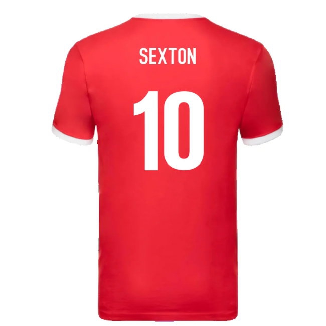 British and Irish Lions Ringer T-Shirt (Red) (Sexton 10) — Shop Online