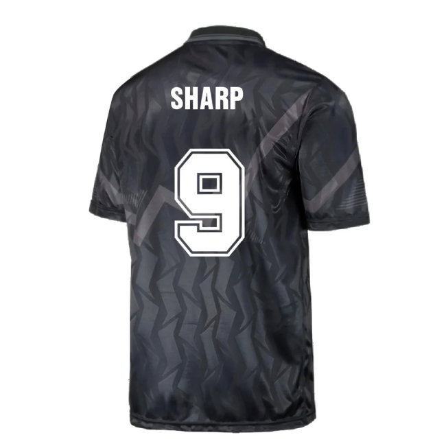 Everton 1990 Black Out Retro Football Shirt (Sharp 9) — Shop Now