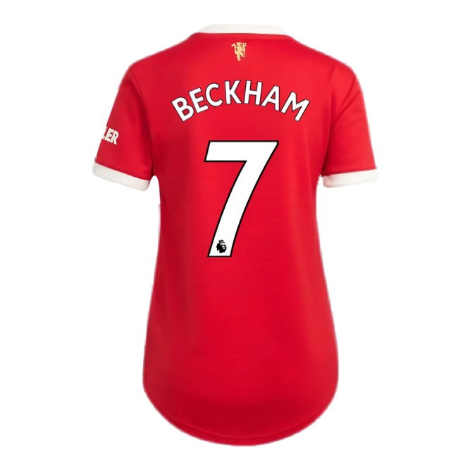 Man Utd 2021-2022 Home Shirt (Ladies) (BECKHAM 7) — Buy Online