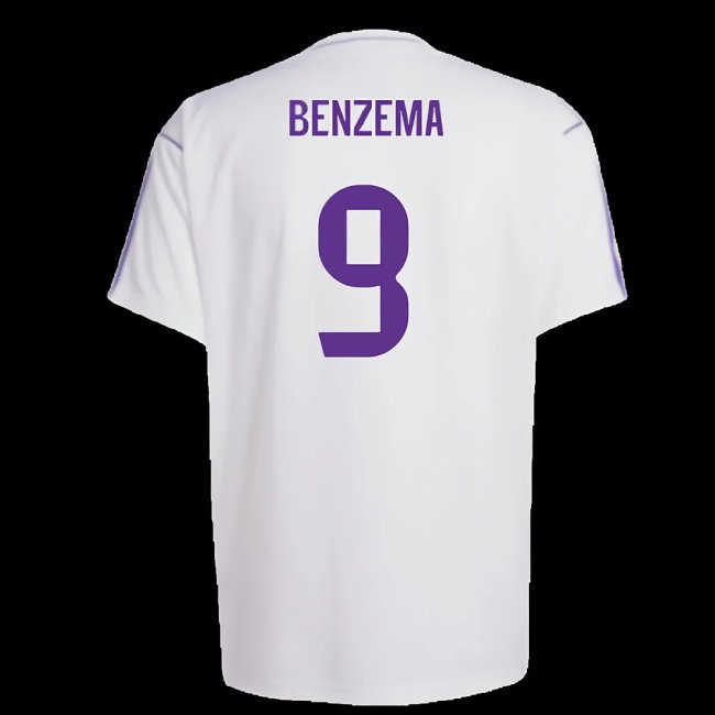 Real Madrid Terrace Icons Shirt (White) (Benzema 9) — Buy Now