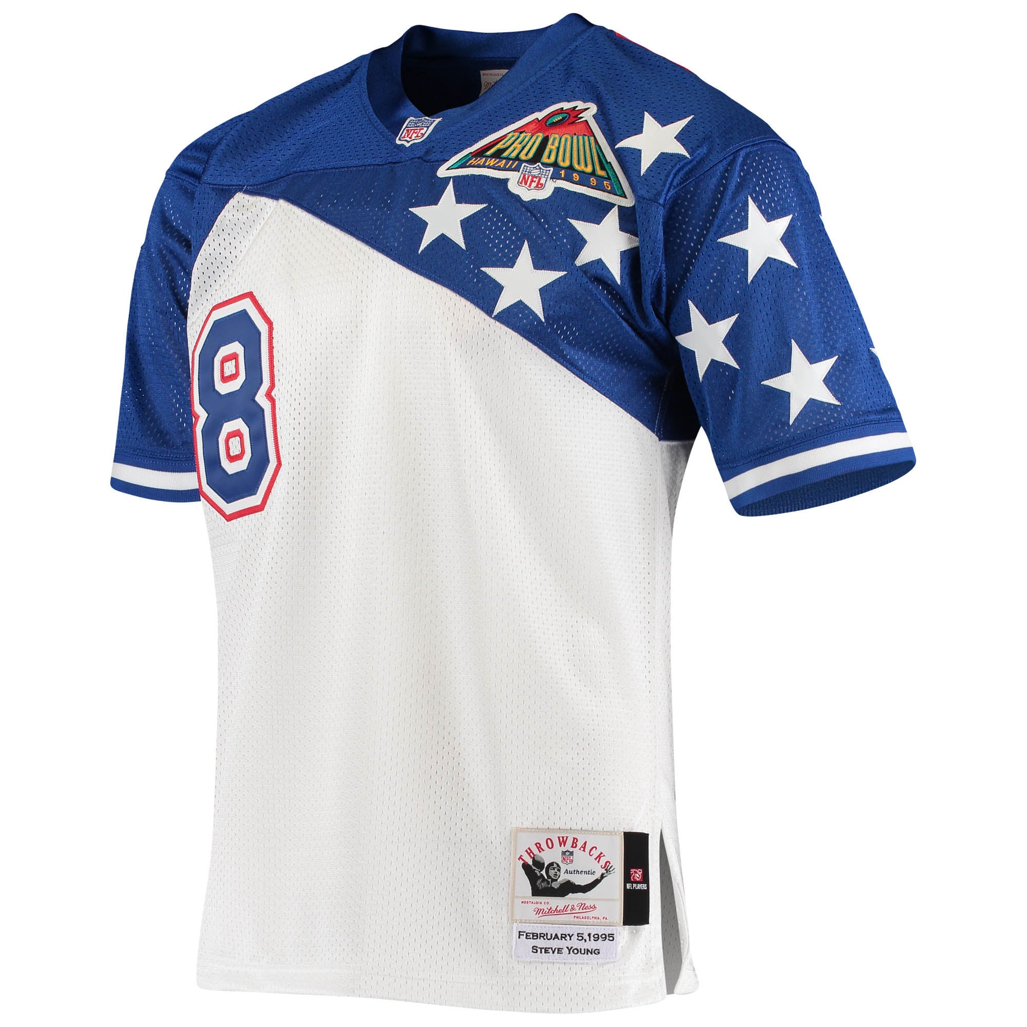 Men's NFC Steve Young White/Blue 1994 Pro Bowl pro-grade Jersey