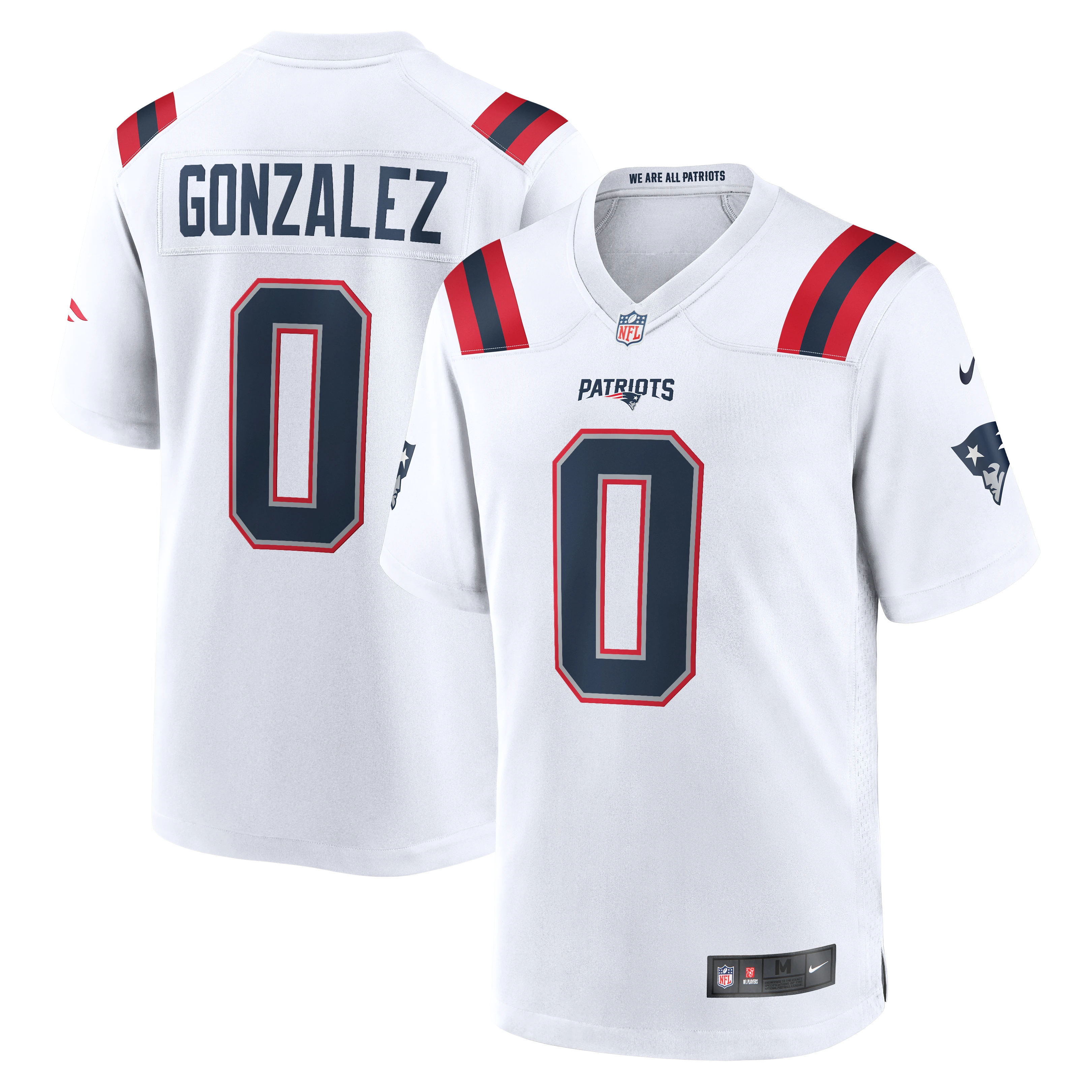 Christian Gonzalez New England Patriots Game Jersey - White
