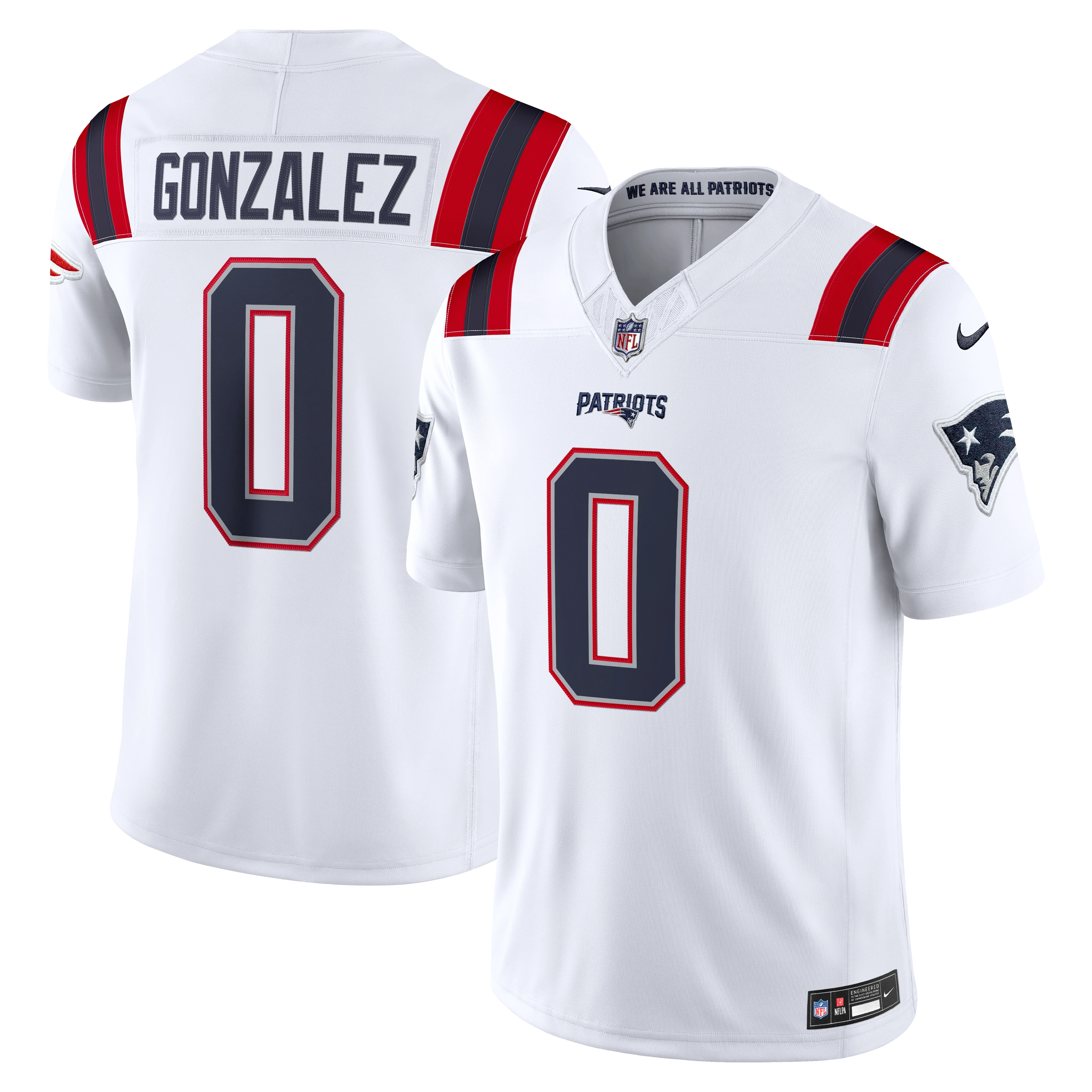 Christian Gonzalez New England Patriots Vapor F.U.S.E. Stitched Limited Jersey - White