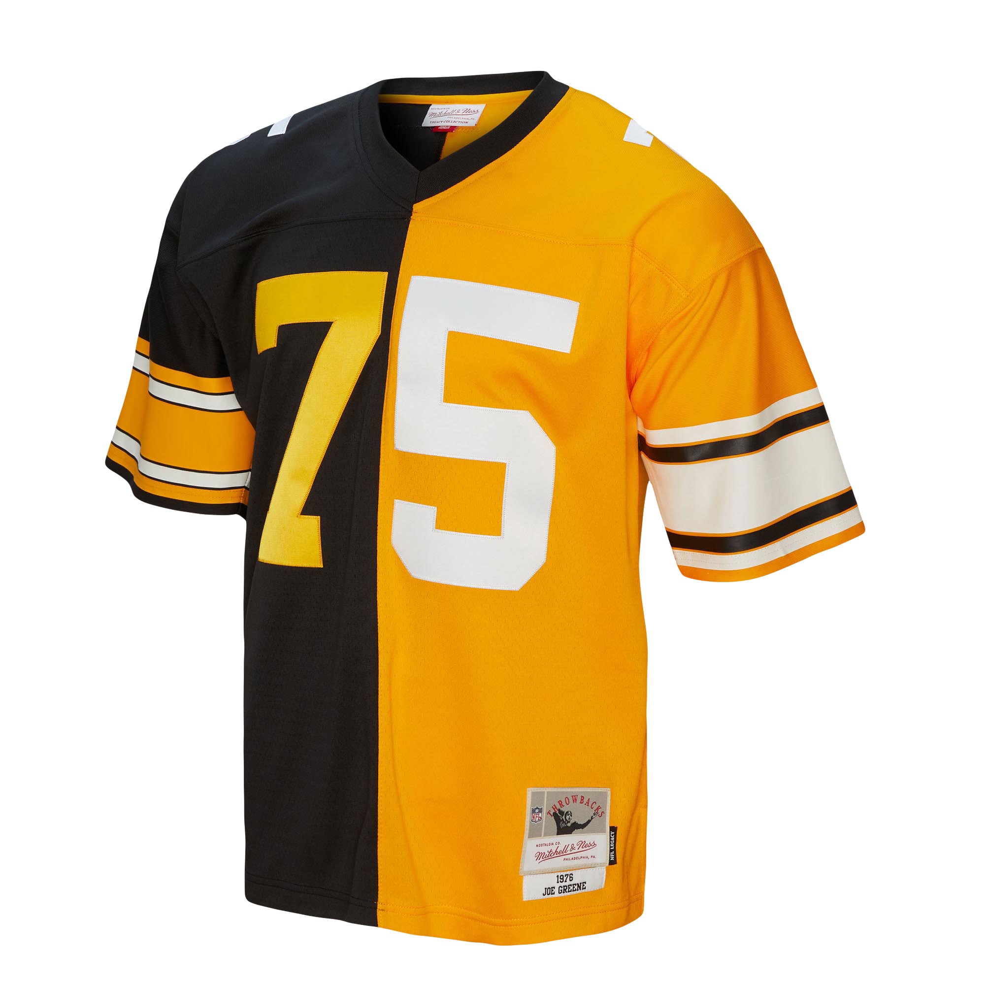 Men's Pittsburgh Steelers Joe Greene Black/Gold 1976 Split Legacy Replica Jersey