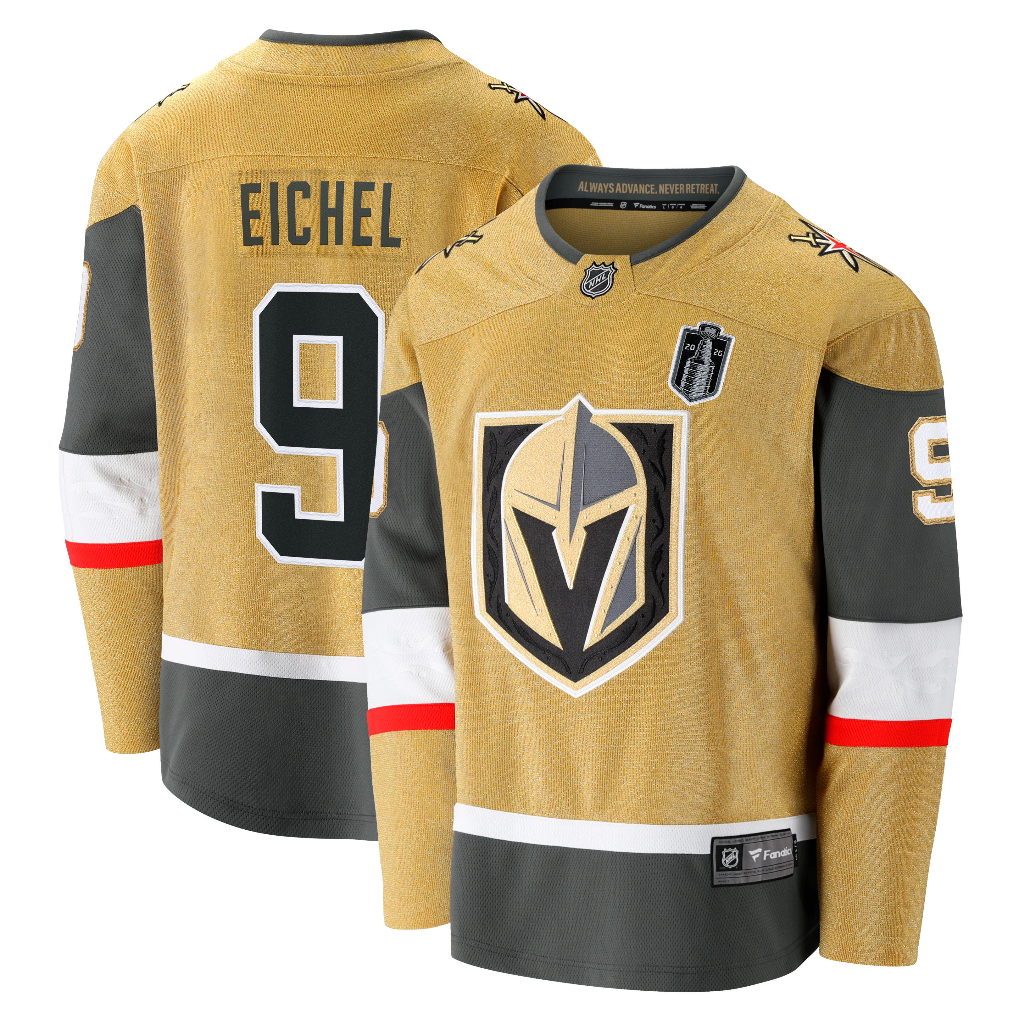Jack Eichel Vegas Golden Knights 2026 Stanley Cup Final Breakaway Jersey - Gold