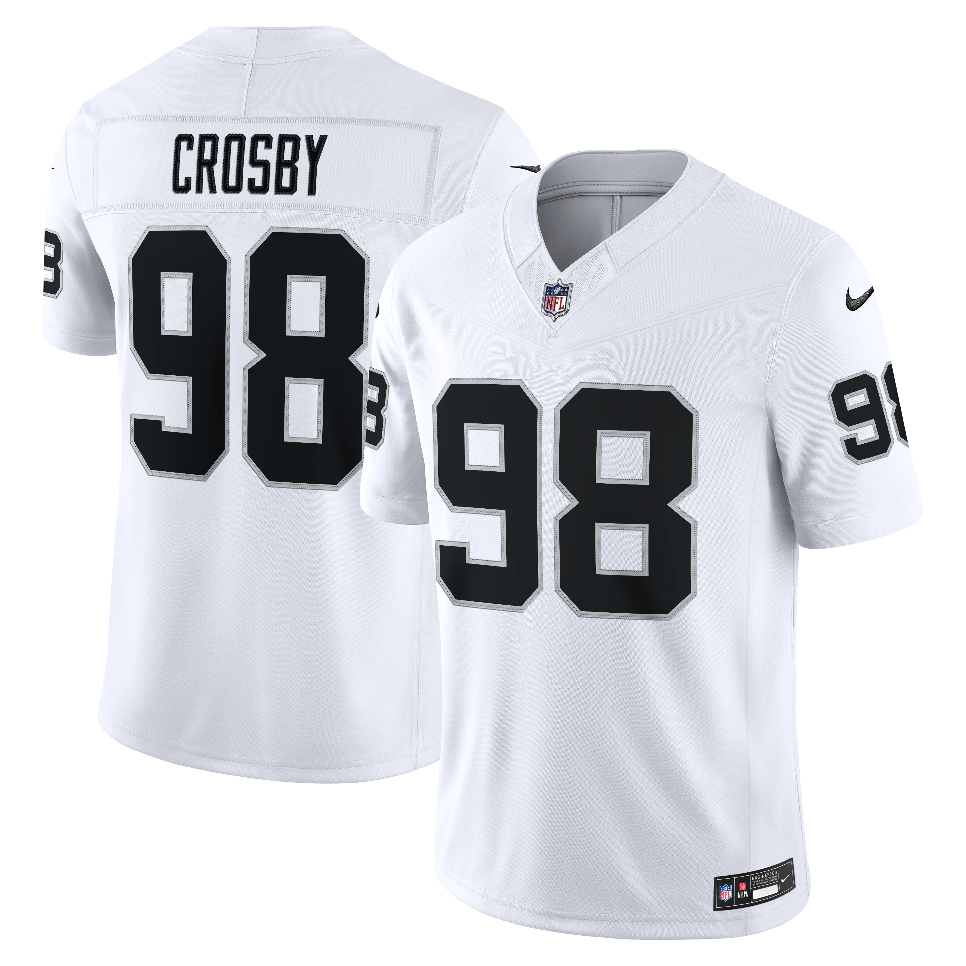 Maxx Crosby Las Vegas Raiders Vapor F.U.S.E. Stitched Limited Jersey - White