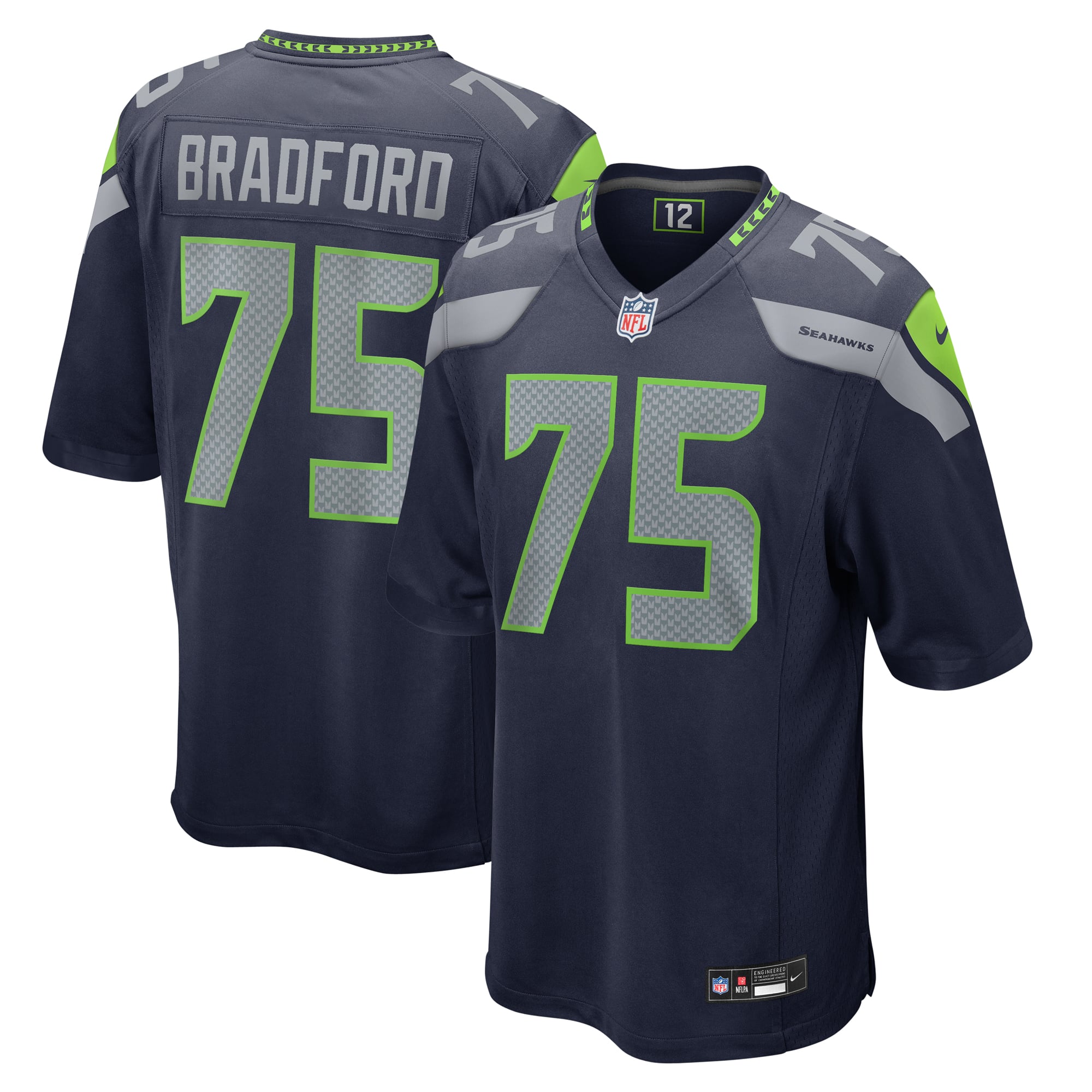 Men's Seattle Seahawks Anthony Bradford College Navy Game Jersey