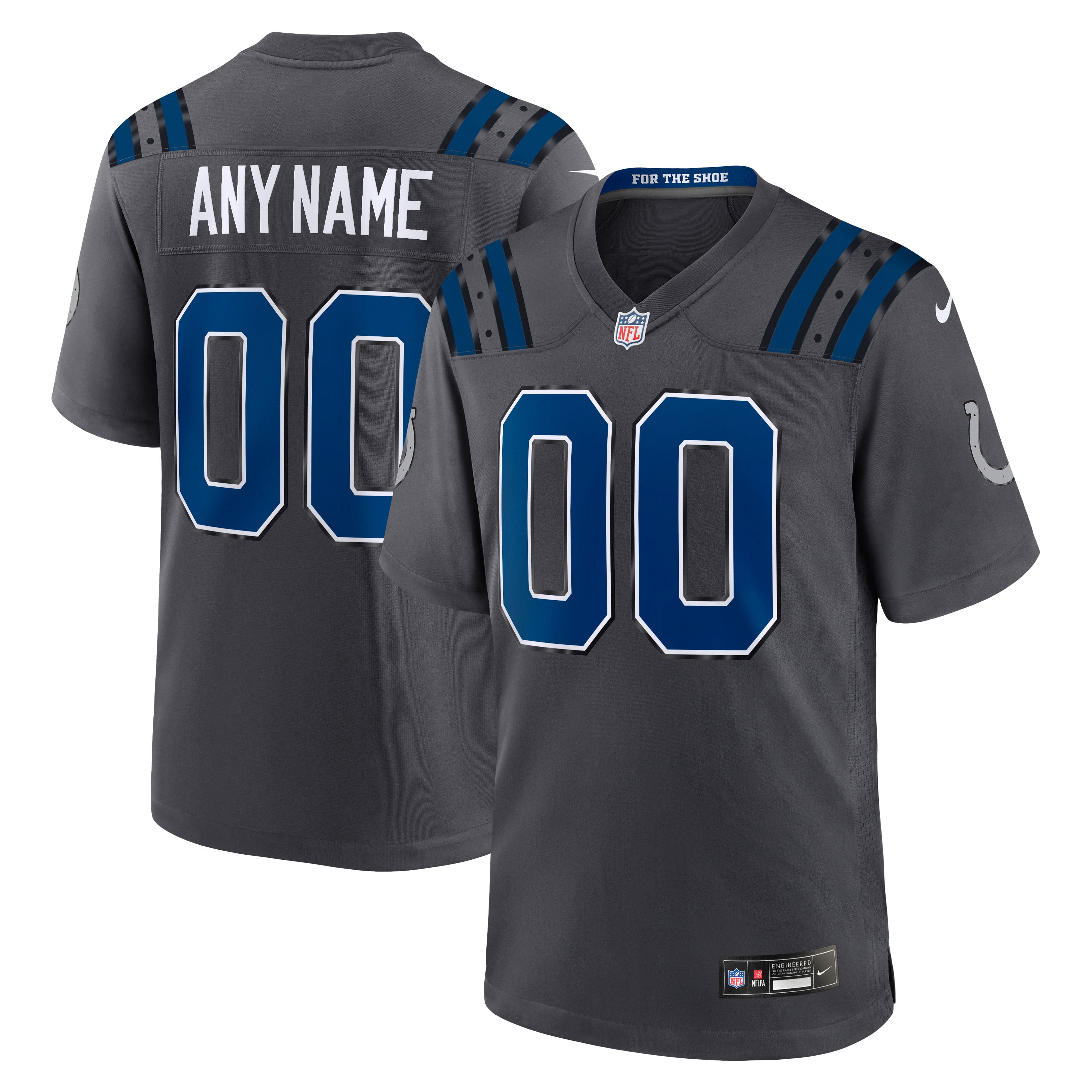 Men's Indianapolis Colts Anthracite 2026 Rivalries Collection Game Custom Jersey