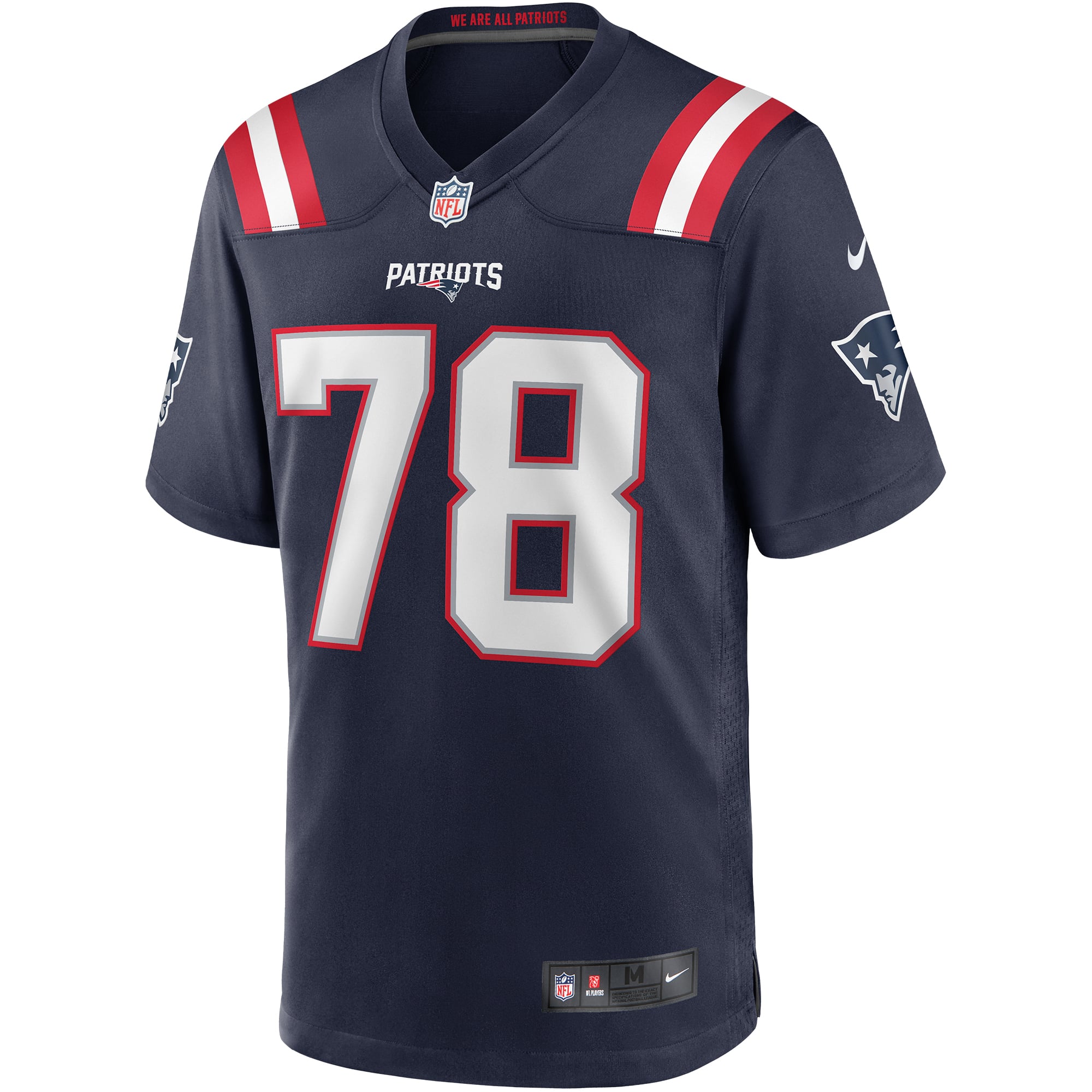 Men's New England Patriots Bruce Armstrong Navy Game Retired Player Jersey
