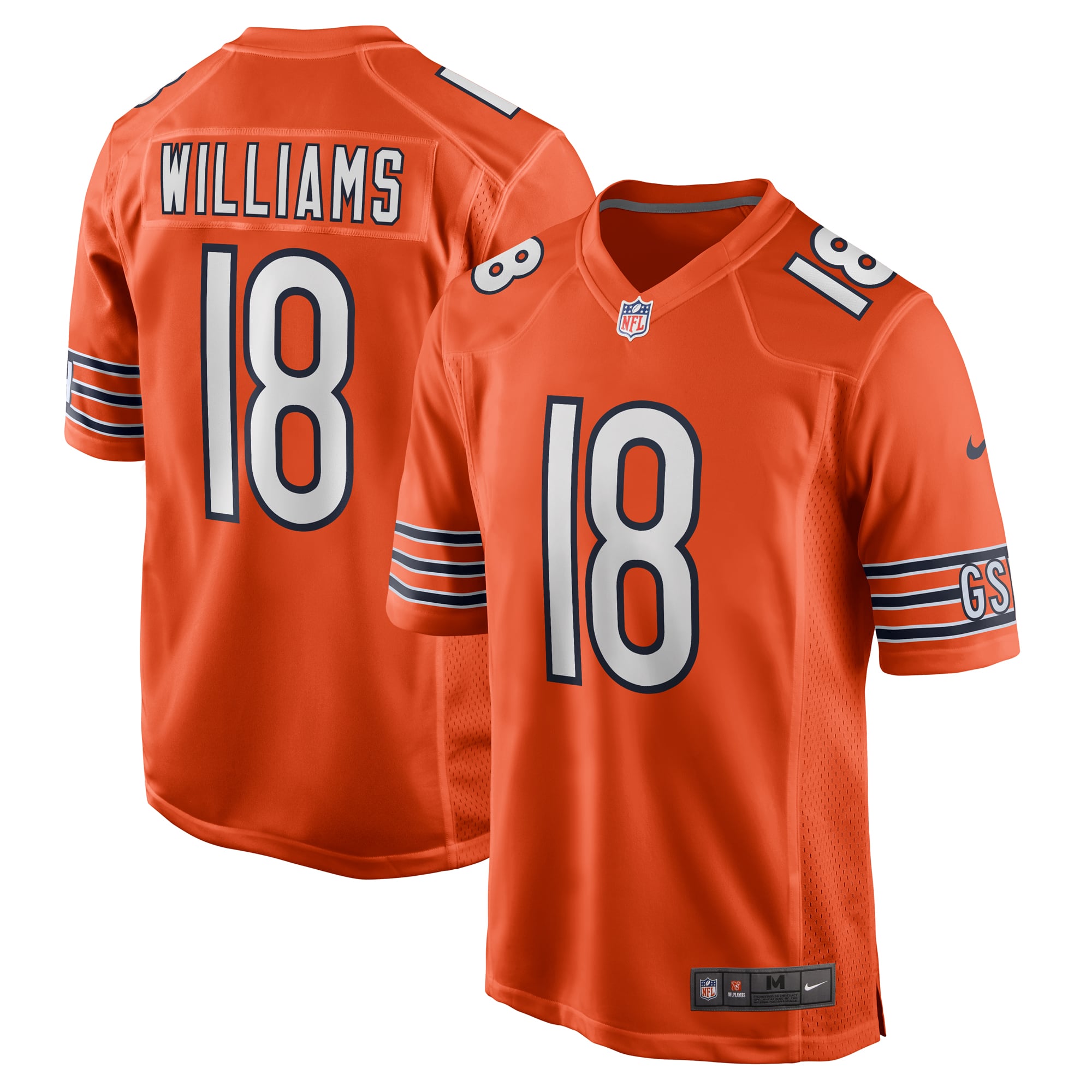 Men's Chicago Bears Caleb Williams Orange Alternate Player Game Jersey