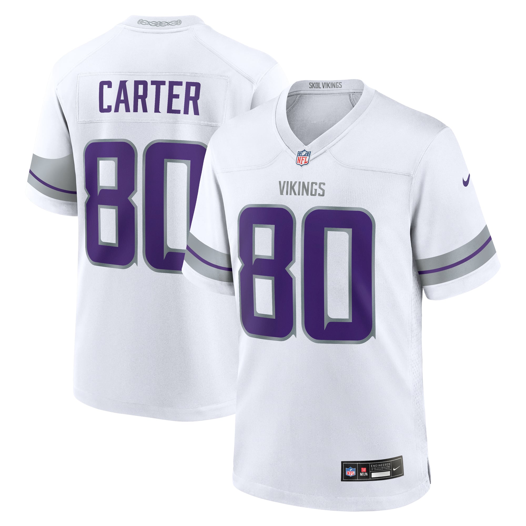 Men's Minnesota Vikings Cris Carter White Alternate Retired Player Game Jersey