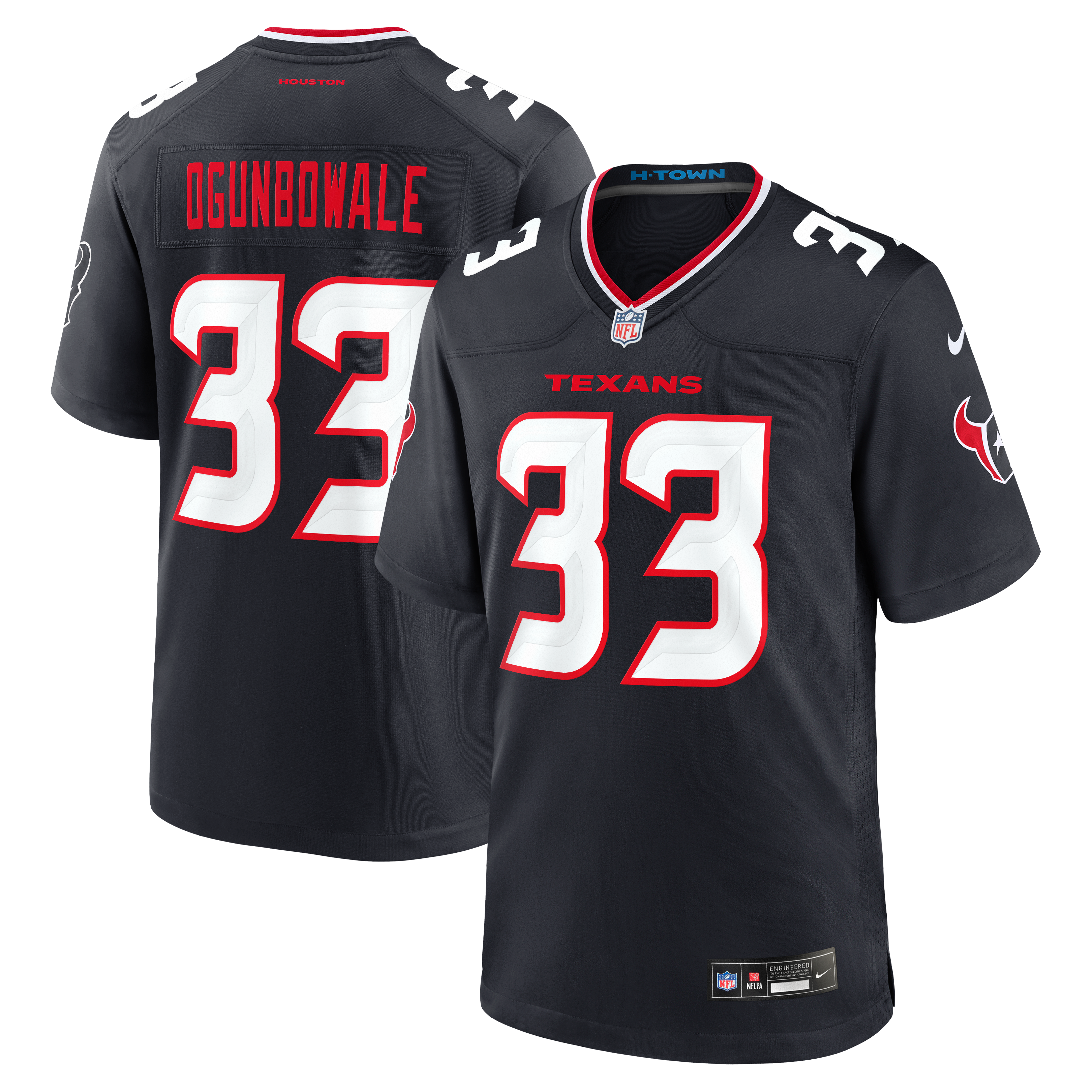 Men's Houston Texans Dare Ogunbowale Navy Team Game Jersey