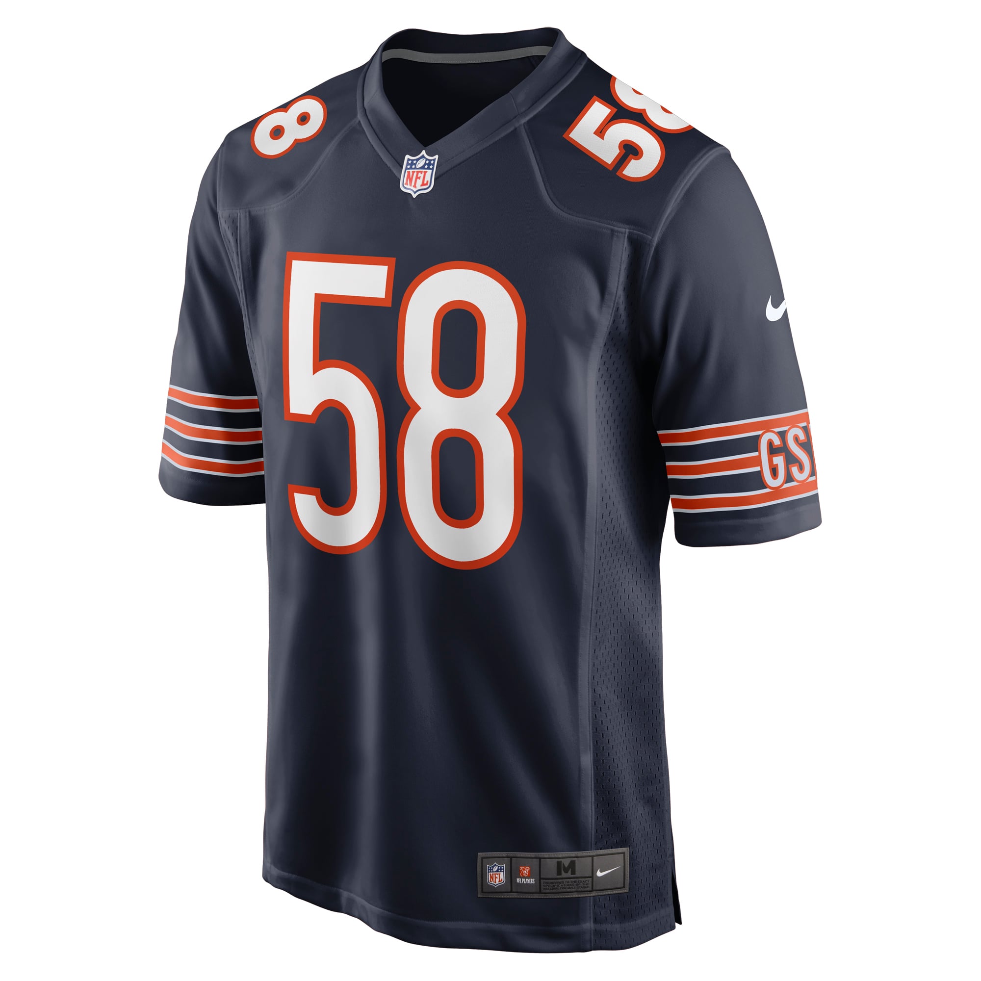 Men's Chicago Bears Darnell Wright Navy Game Jersey