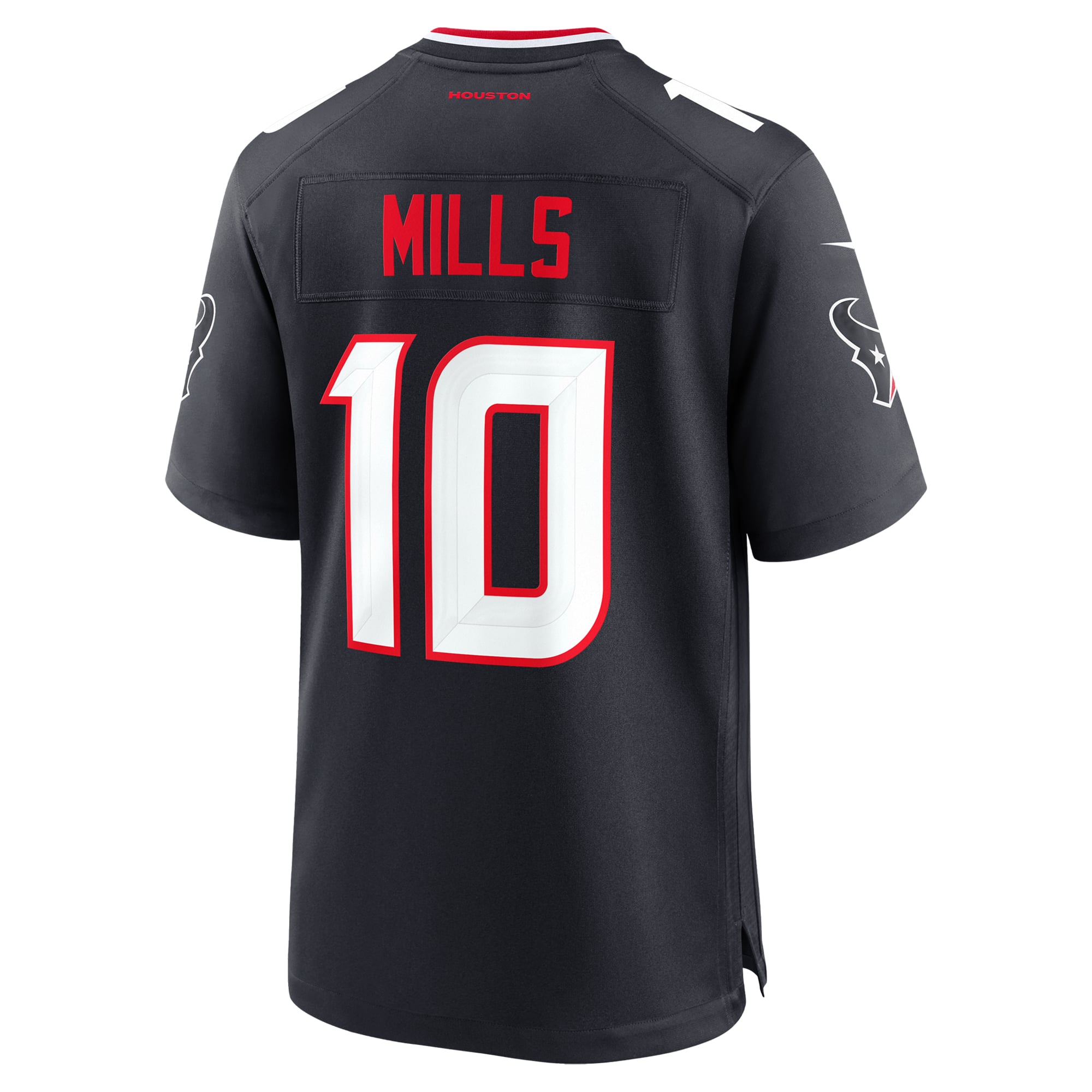 Men's Houston Texans Davis Mills Navy Team Game Jersey