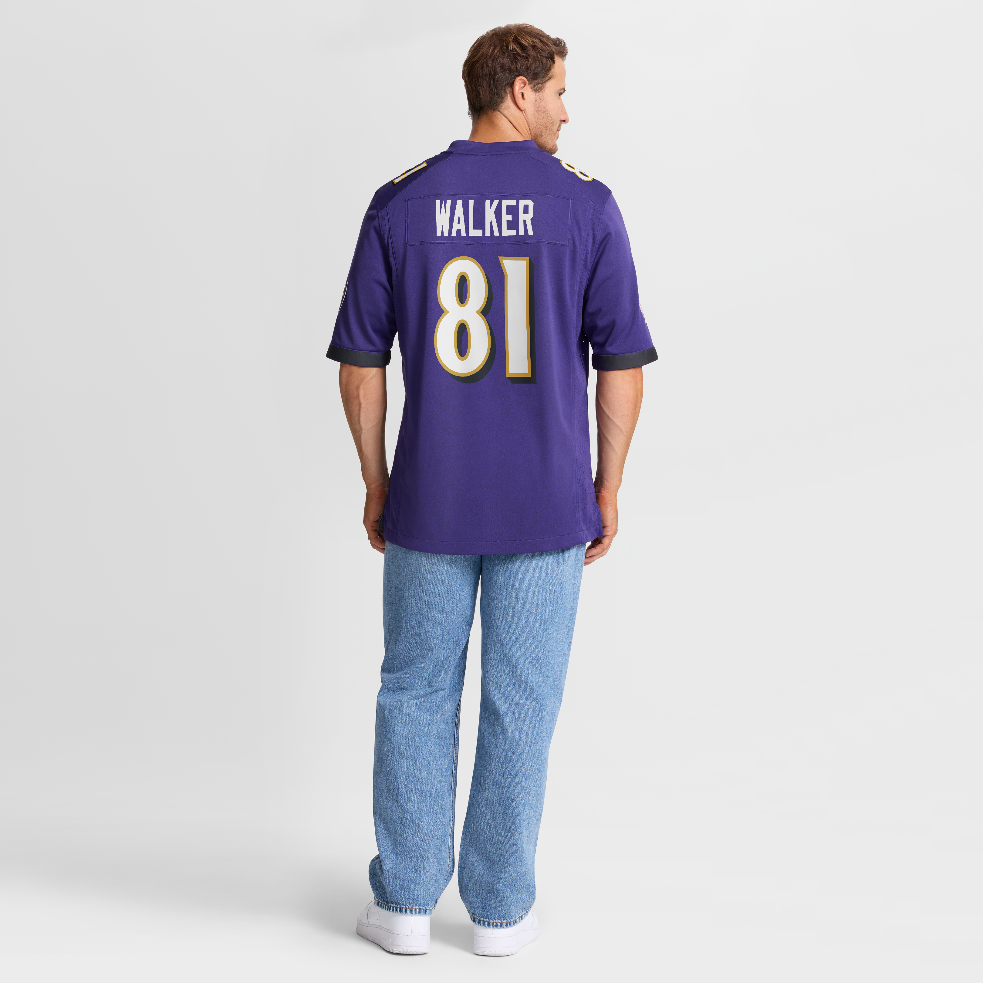 Men's Baltimore Ravens Devontez Walker Purple Team Game Jersey