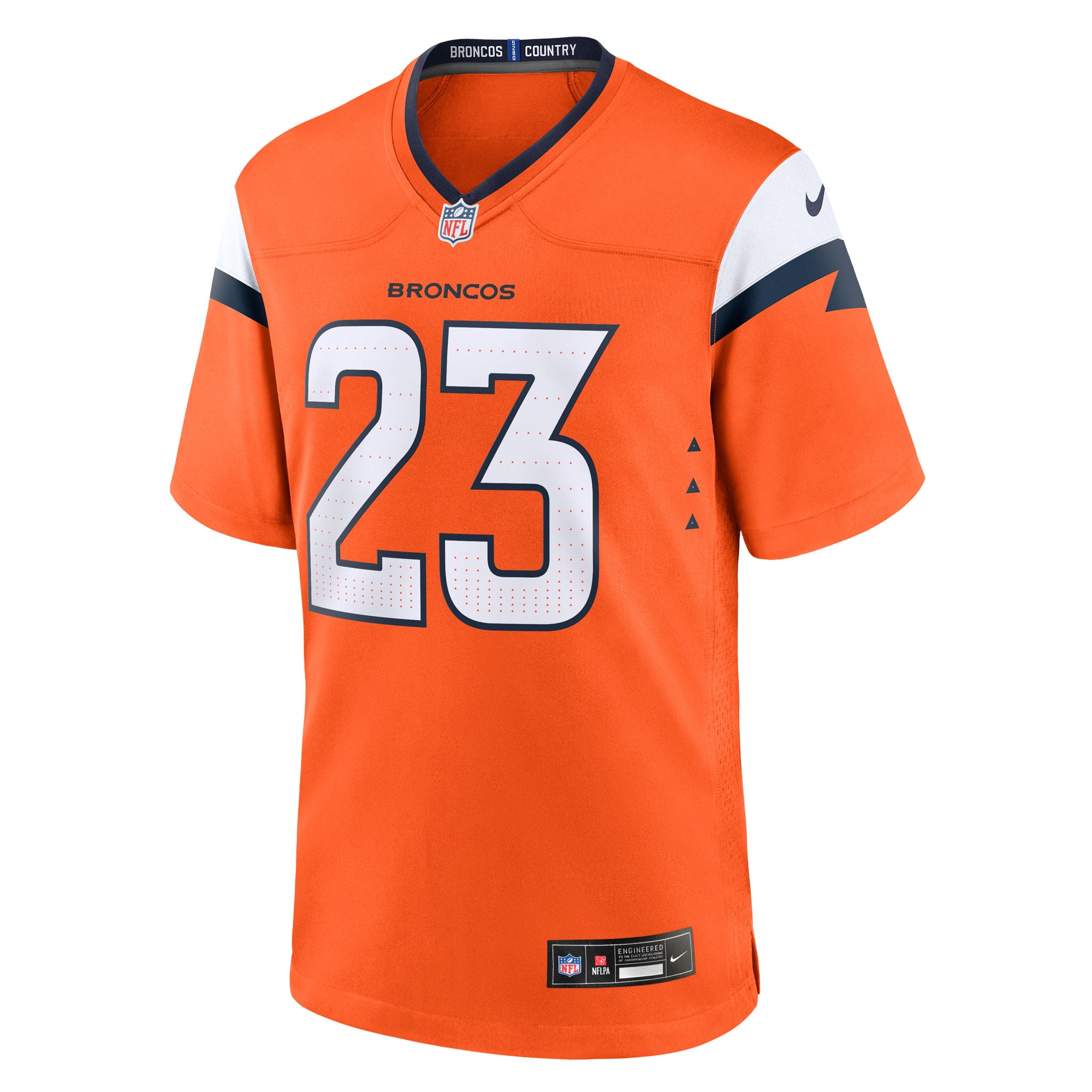 Men's Denver Broncos Jahdae Barron Orange Team Game Jersey