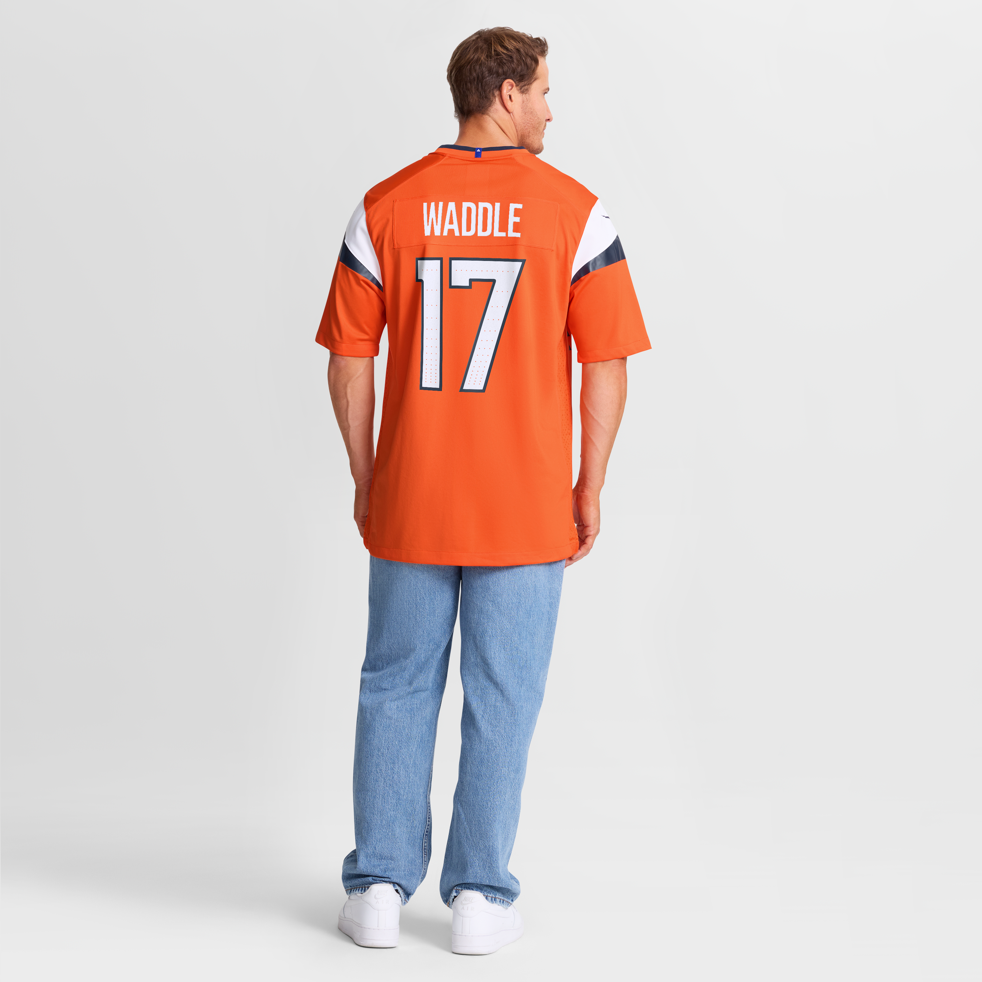Men's Denver Broncos Jaylen Waddle Orange Game Jersey