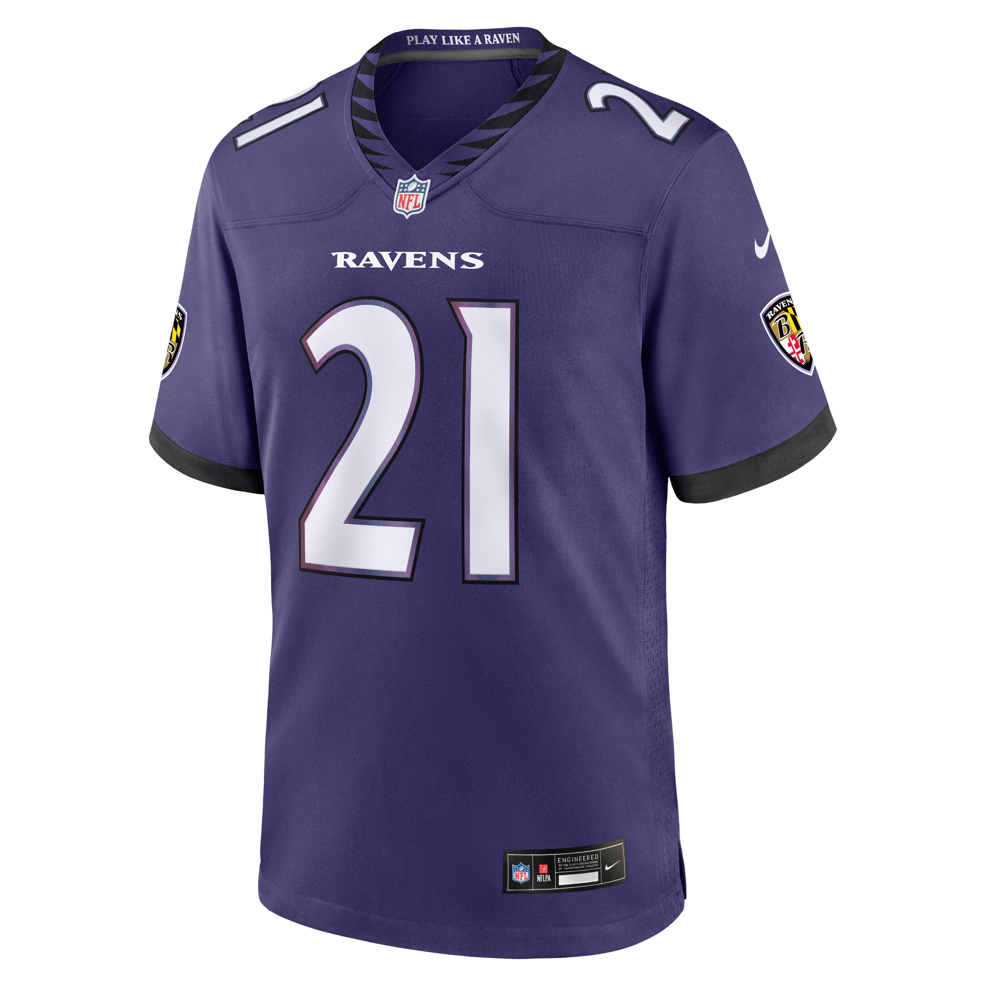 Men's Baltimore Ravens Jaylinn Hawkins Purple Team Game Jersey