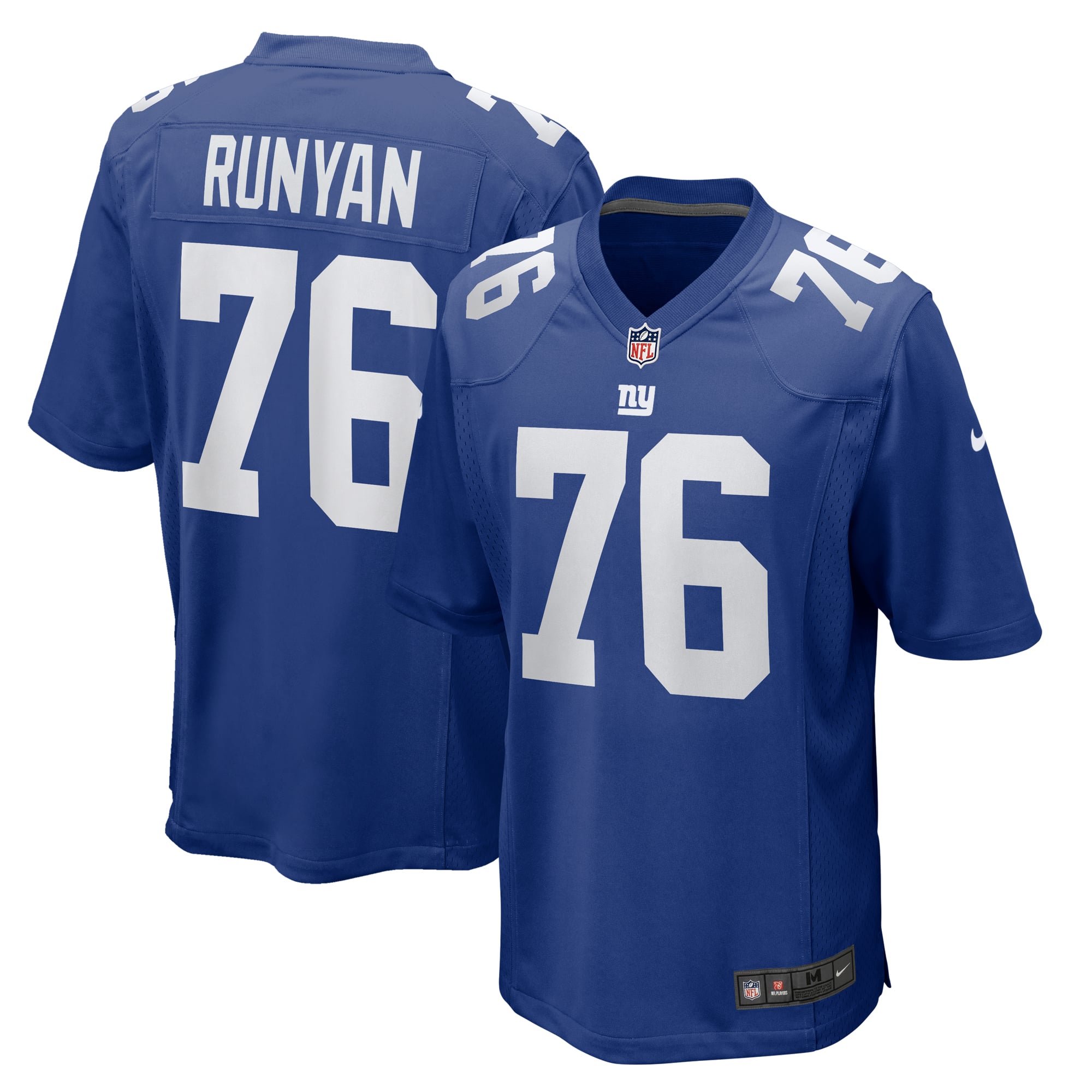Men's New York Giants Jon Runyan Royal Team Game Jersey