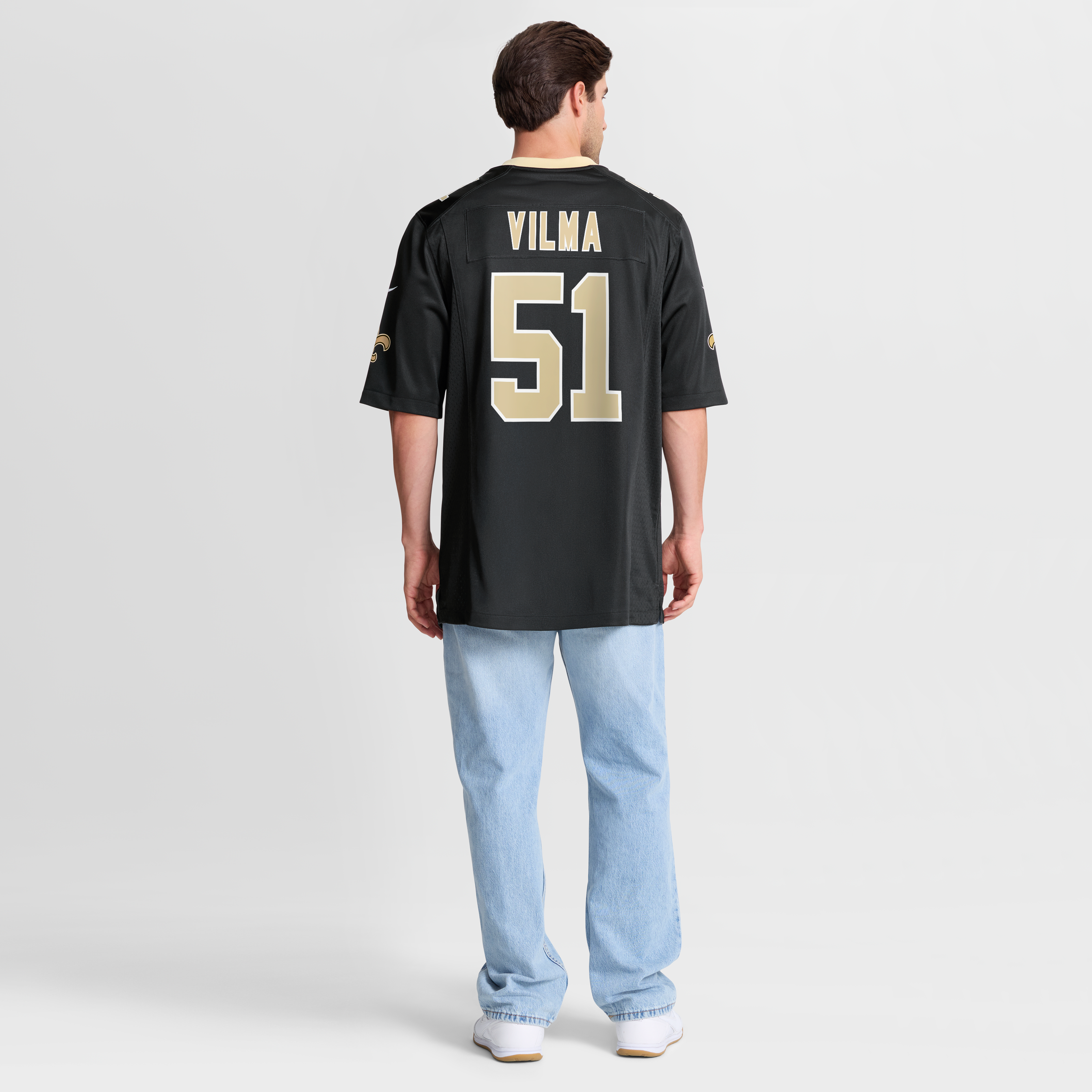 Men's New Orleans Saints Jonathan Vilma Black Game Retired Player Jersey