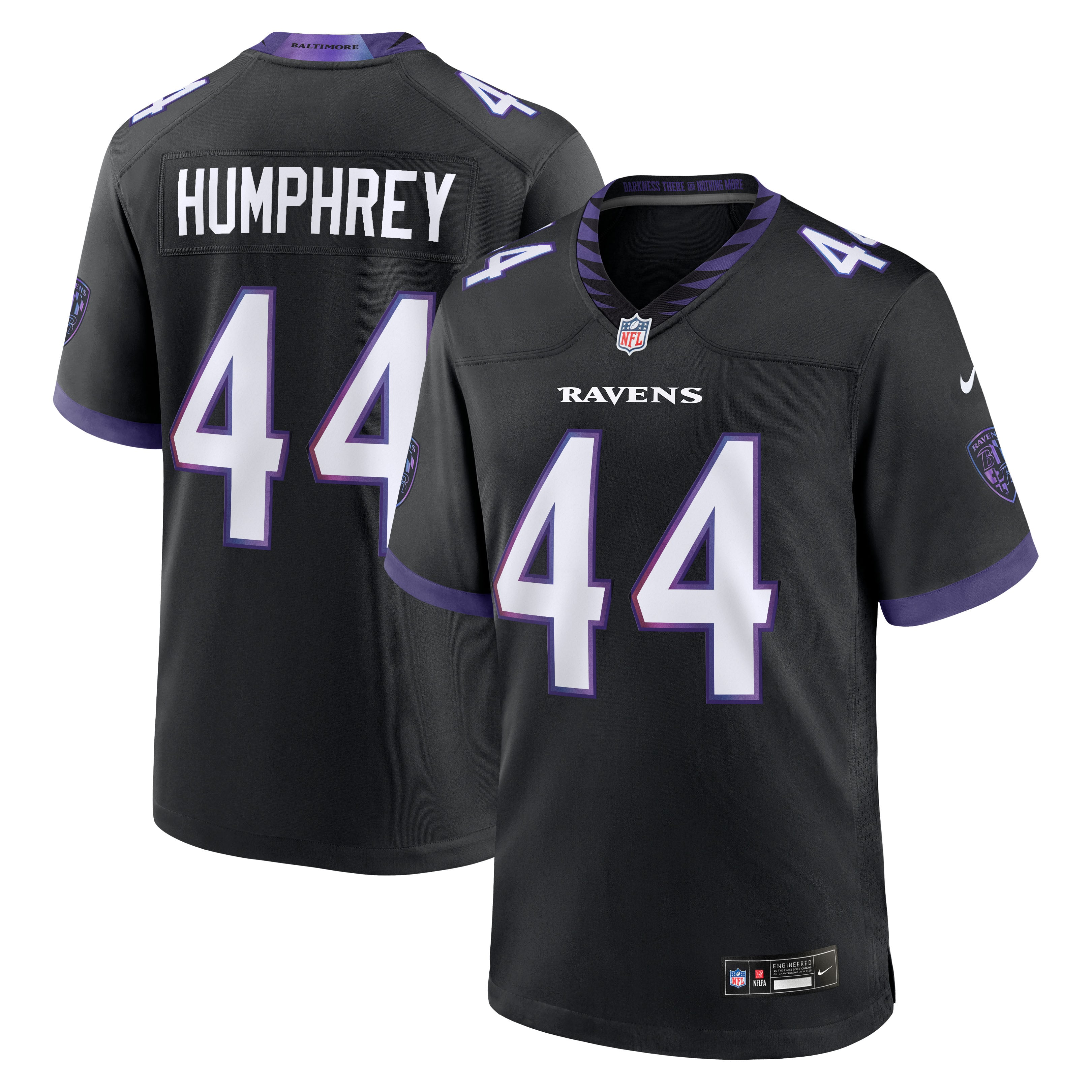 Men's Baltimore Ravens Marlon Humphrey Black Alternate Game Jersey