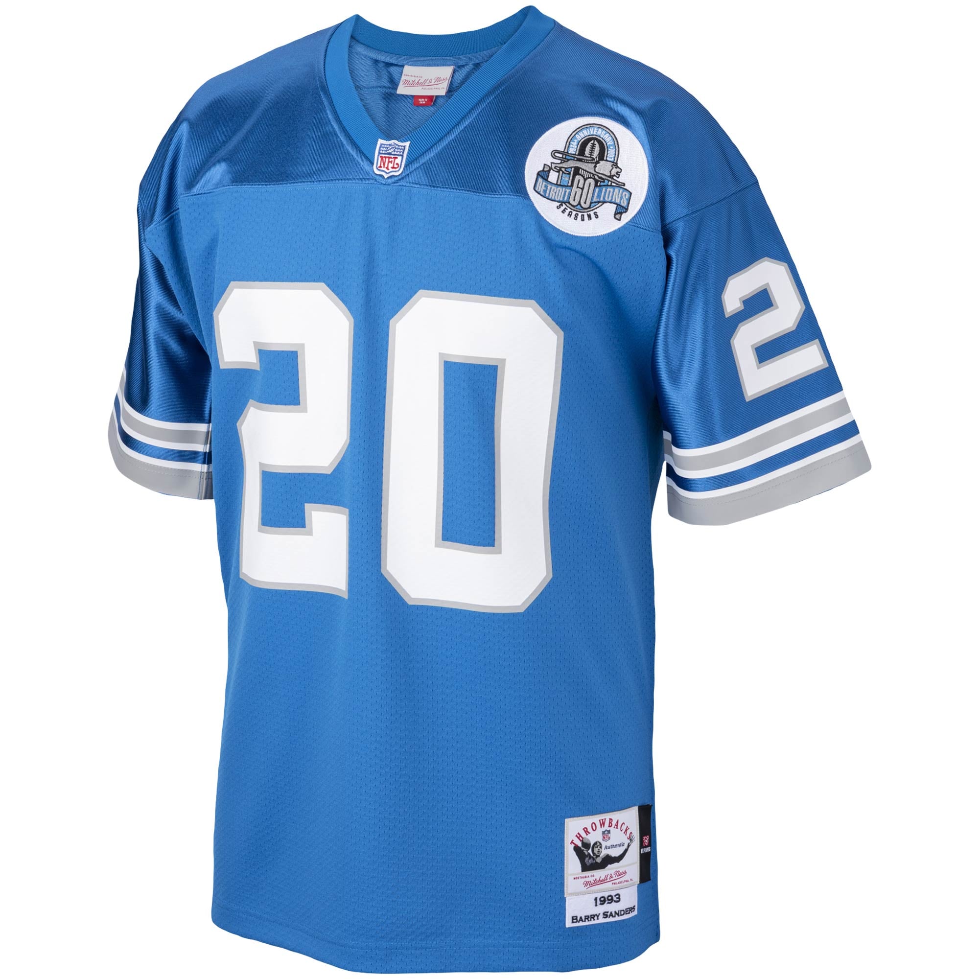 Men's Detroit Lions 1993 Barry Sanders Blue pro-grade Throwback Retired Player Jersey