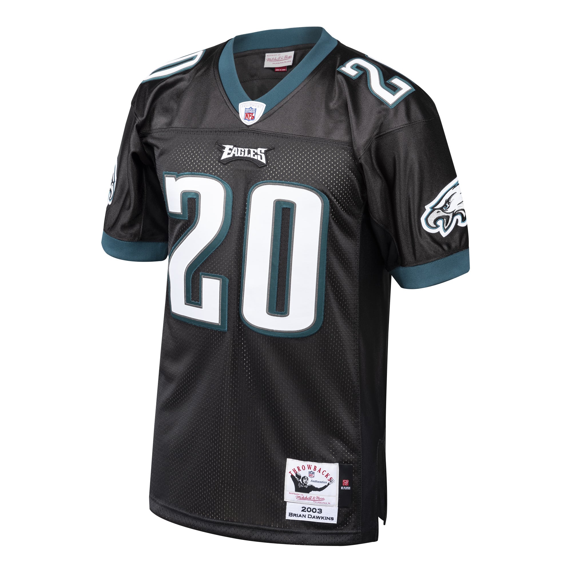 Men's Philadelphia Eagles 2003 Brian Dawkins Black pro-grade Throwback Retired Player Jersey