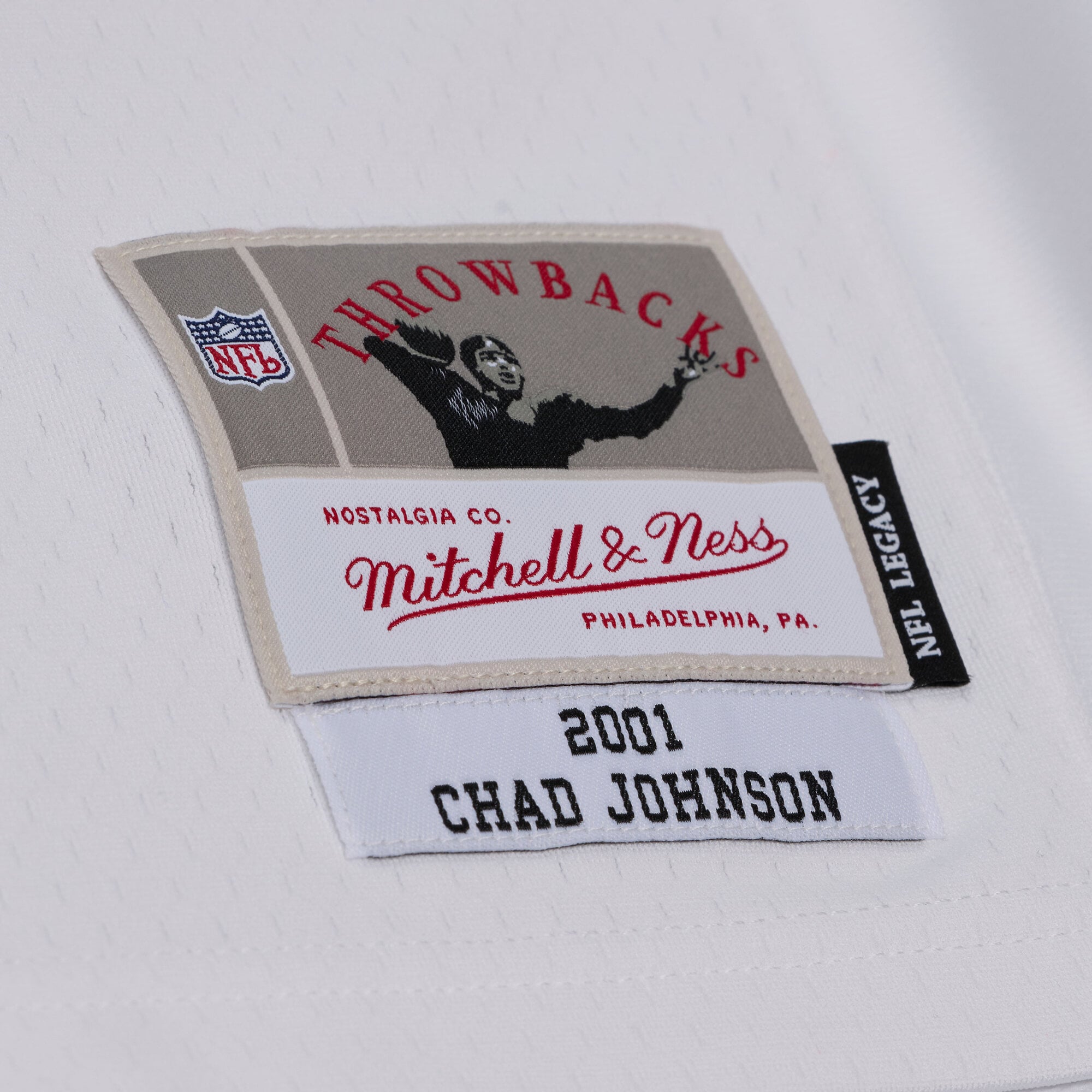 Men's Cincinnati Bengals Chad Johnson White 2001 Legacy Replica Player Jersey